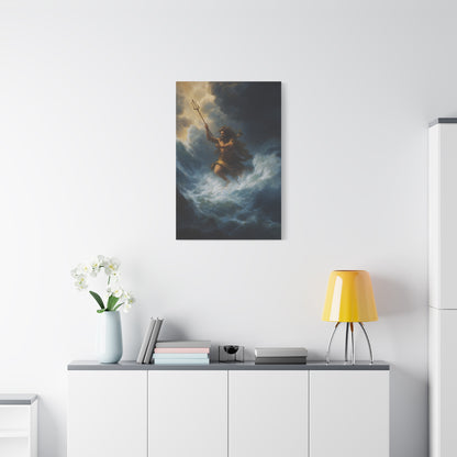 Poseidon God of the Sea Rising from the Storm Wall Art & Canvas Print