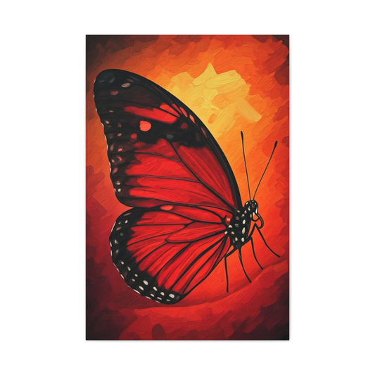 Crimson Butterfly Close-Up Wall Art & Canvas Prints