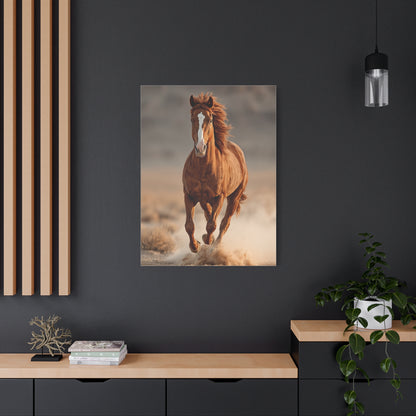 Running Chestnut Stallion Power Wall Art & Canvas Print