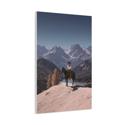 Mountain Overlook Cowboy Wall Art & Canvas Print