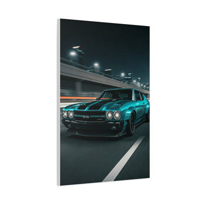 1970 Chevrolet Chevelle SS Twin Stripe Interstate Assault Wall Art & Canvas Prints