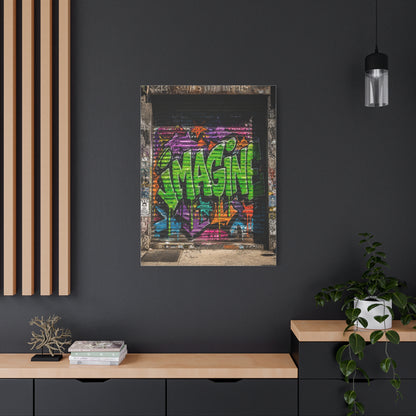 Imagine Graffiti Alley Door Street Wall Art & Canvas Print