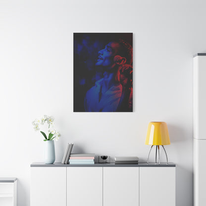 Monochrome Singer Stage Light Portrait Wall Art & Canvas Print