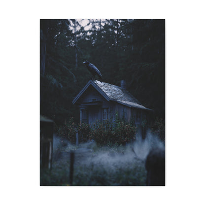 Raven on Witch’s Cottage Roof Wall Art & Canvas Print