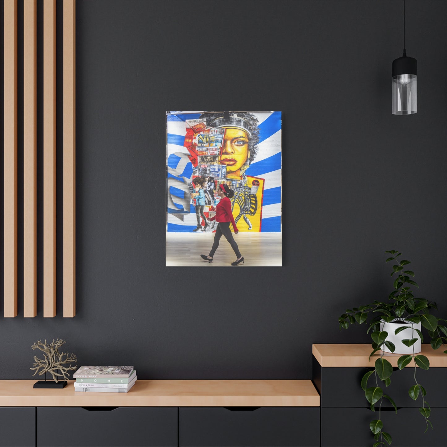 Urban Collage Mural Portrait Wall Art & Canvas Print