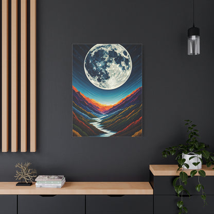 Midnight Moonlit Peaks Wall Art & Canvas Print