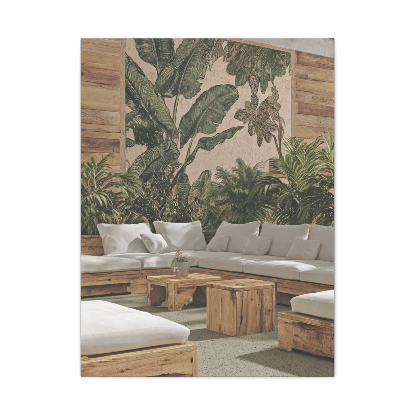 Tropical Flora and Fauna Resort Restaurant Wall Art & Canvas Print