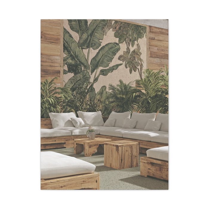 Tropical Flora and Fauna Resort Restaurant Wall Art & Canvas Print