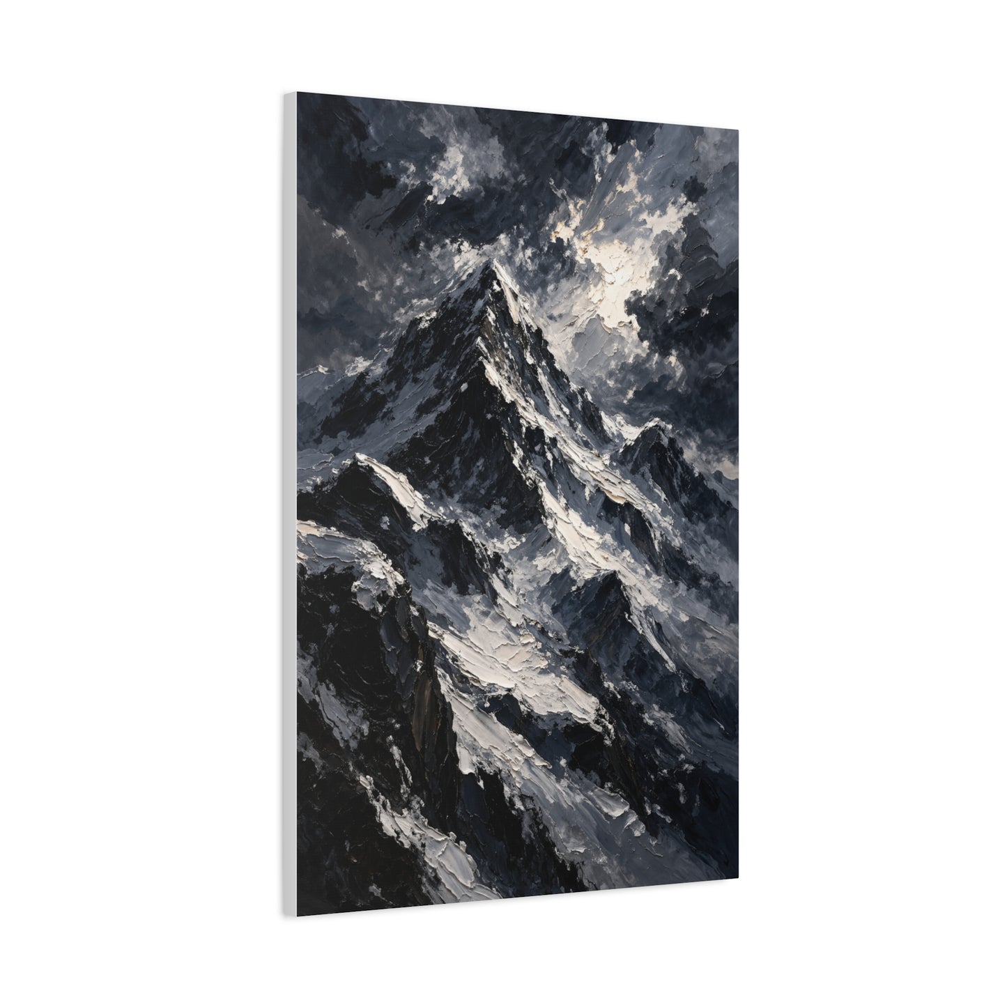 Impasto Oil Alpine Peak Wall Art & Canvas Print