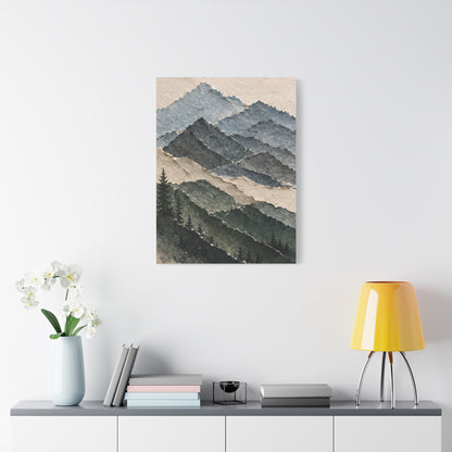 Abstract Layered Paper Mountain Wall Art & Canvas Print
