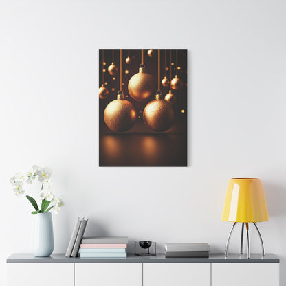 Golden Christmas Ornaments Elegance Wall Art & Canvas Print