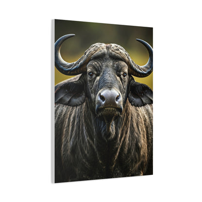 Golden Rim-Lit Buffalo Portrait Wall Art & Canvas Print