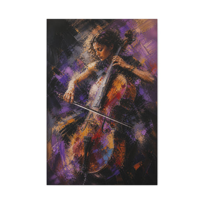 Abstract Cellist Motion Painting Wall Art & Canvas Print