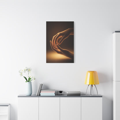 Gentle Touch Connection Hands Wall Art & Canvas Prints