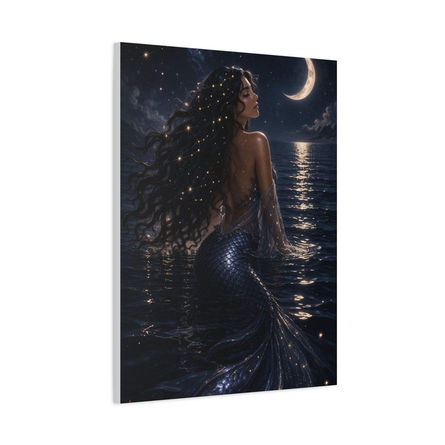 Celestial Moonlight Mermaid Dream Wall Art & Canvas Print