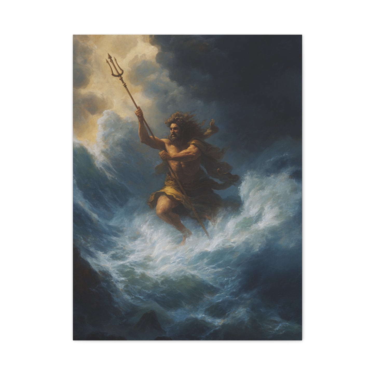 Poseidon God of the Sea Rising from the Storm Wall Art & Canvas Print