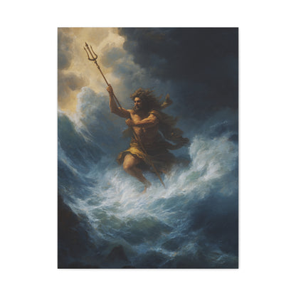 Poseidon God of the Sea Rising from the Storm Wall Art & Canvas Print