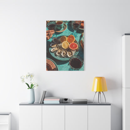 Mediterranean Seafood Table Still Life Wall Art & Canvas Print