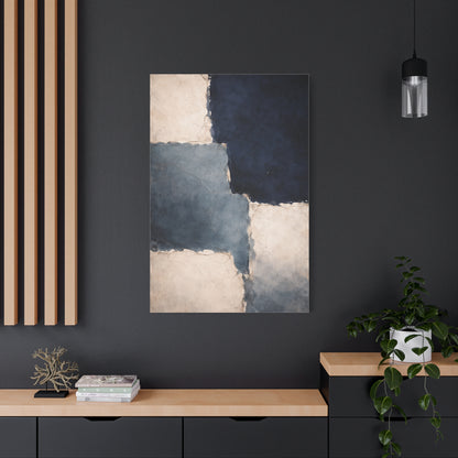 Navy and Stone Color Block Composition Wall Art & Canvas Print