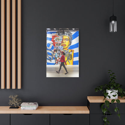 Urban Collage Mural Portrait Wall Art & Canvas Print