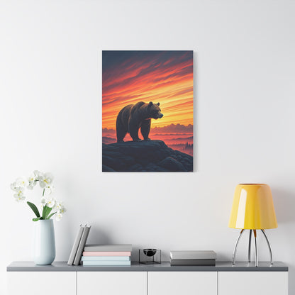 Sunset Summit Bear Silhouette Wall Art & Canvas Prints