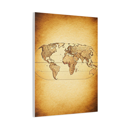 Modern Vintage Silhouette World Map Wall Art & Canvas Prints