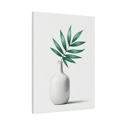 Minimal Vase with Green Leaves Wall Art & Canvas Prints