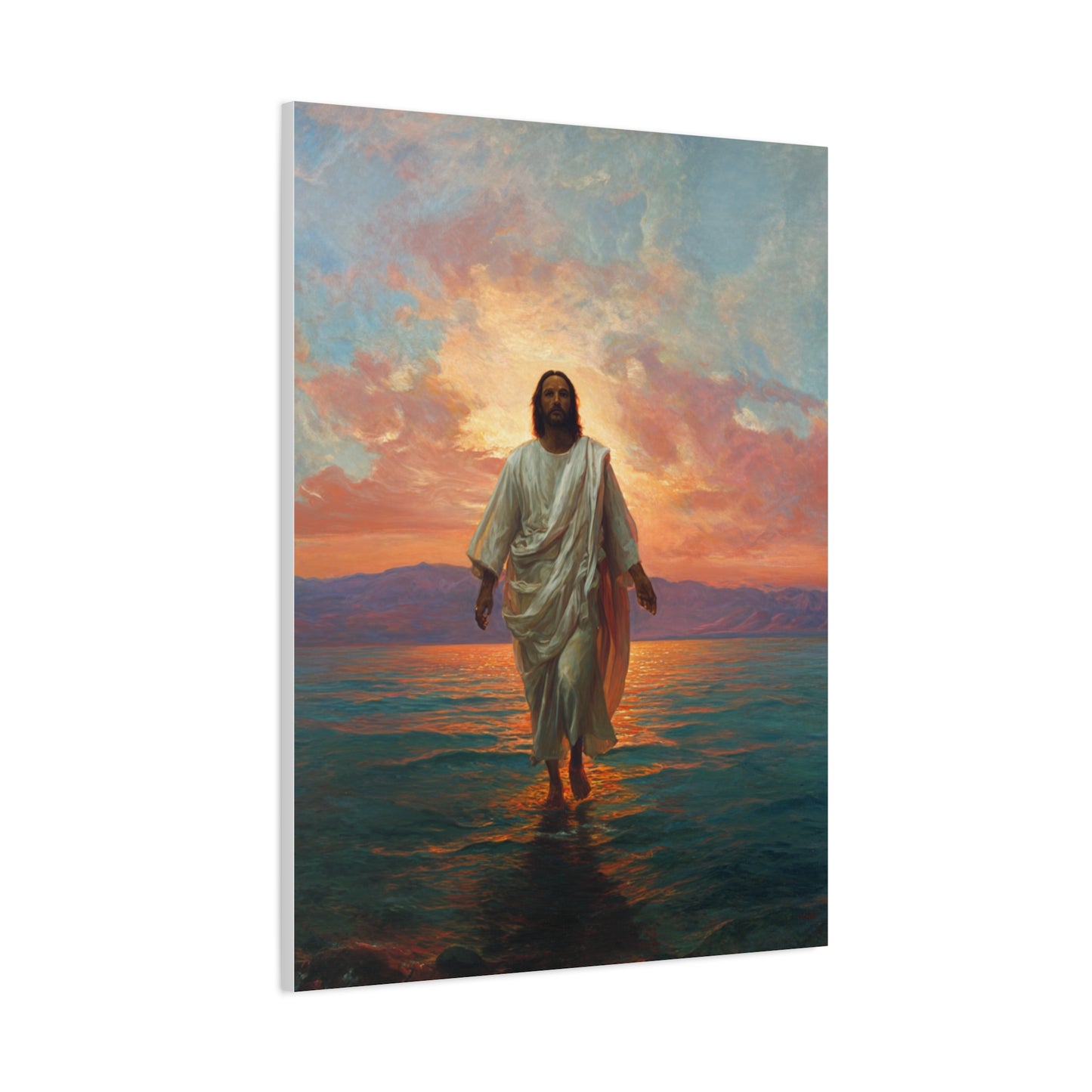Jesus Walking on the Sea at Sunset Wall Art & Canvas Print