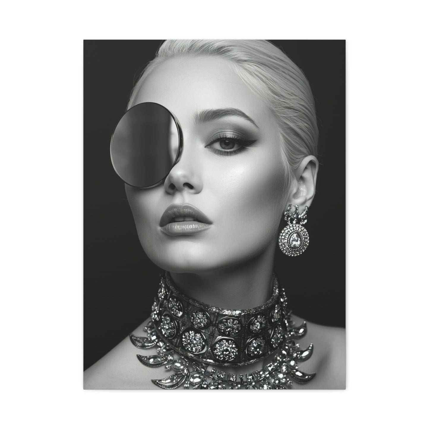 Monochrome Luxury Disc Portrait Wall Art & Canvas Print