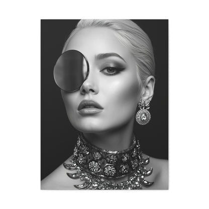 Monochrome Luxury Disc Portrait Wall Art & Canvas Print