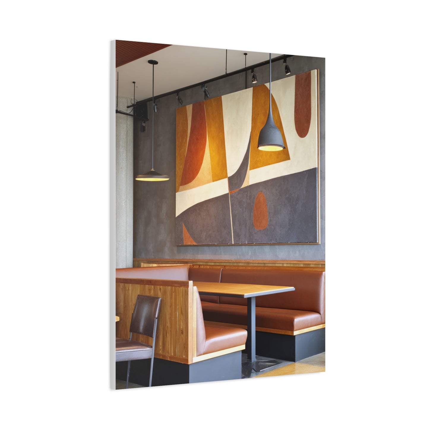 Warm Geometric Restaurant Booth Wall Art & Canvas Print