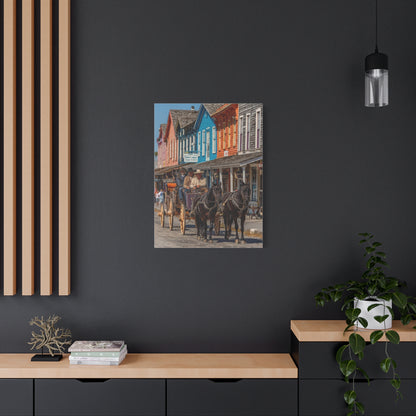 Frontier Stagecoach Arrival Wall Art & Canvas Print