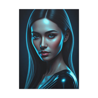 Midnight Blue Gaze Portrait Wall Art & Canvas Prints