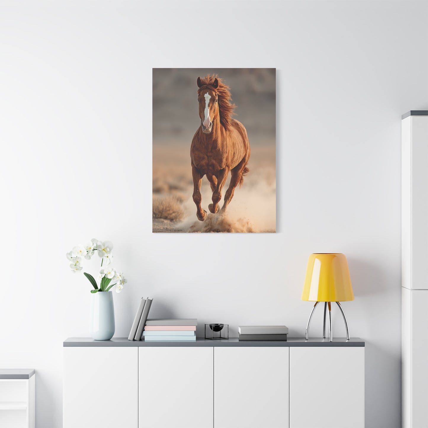 Running Chestnut Stallion Power Wall Art & Canvas Print