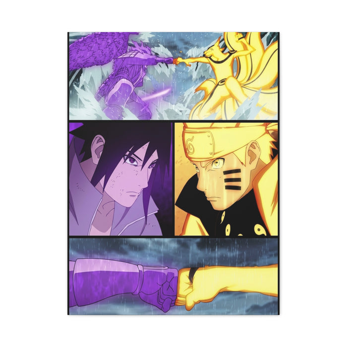 Naruto vs Sasuke Final Clash Poster Wall Art & Canvas Print