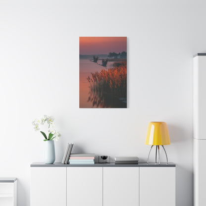 Autumn Marsh Sunrise Geese Wall Art & Canvas Print