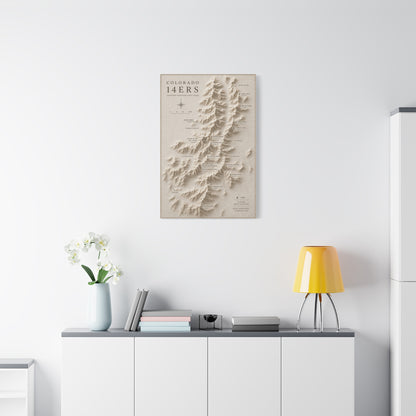 Colorado 14ers Relief Map Wall Art & Canvas Print
