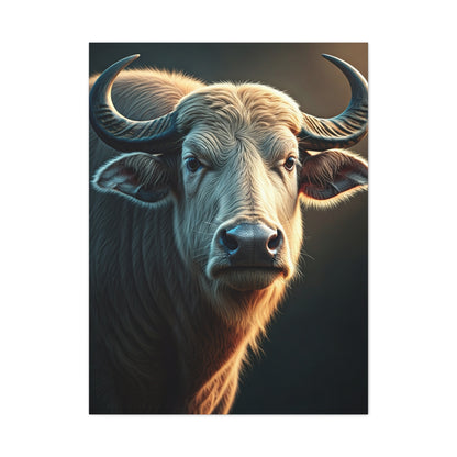Soft Glowing Light Water Buffalo Portrait Wall Art & Canvas Print