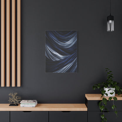 Draped Navy Textile Abstraction Wall Art & Canvas Print