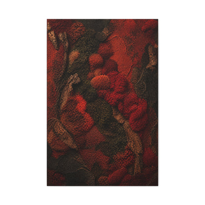 Biophilic Red Moss Texture Wall Art & Canvas Print