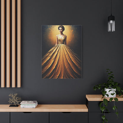 Golden Radiance Gown Portrait Wall Art & Canvas Print