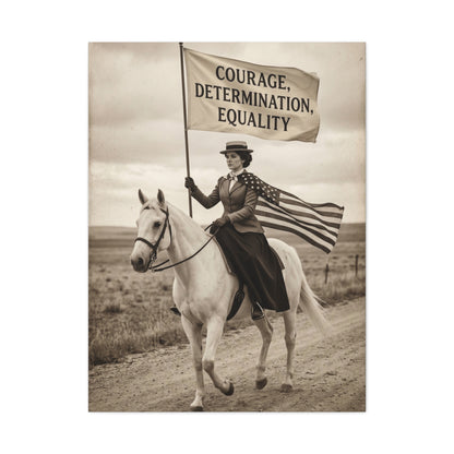 Suffrage Rider Equality Statement Wall Art & Canvas Print
