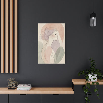Soft Contour Feminine Portrait Wall Art & Canvas Print