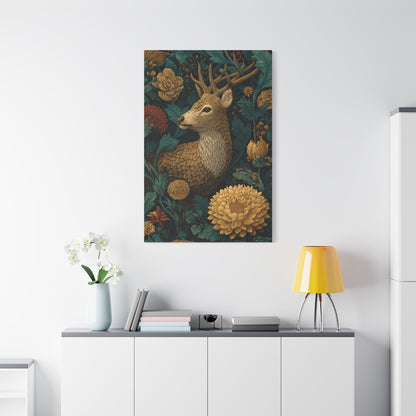 Art Deco Black and Gold Stag Wall Art & Canvas Print
