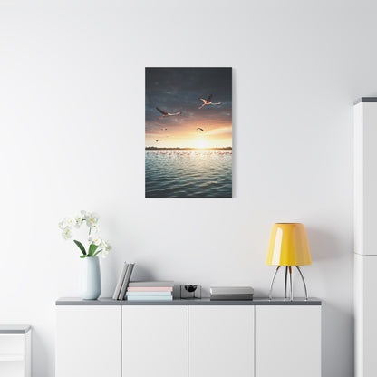 Birds Over Tranquil Ocean Sunrise Wall Art & Canvas Prints