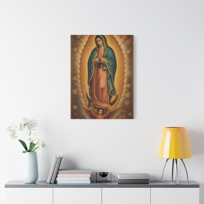 Our Lady of Guadalupe Floral Sacred Icon Wall Art & Canvas Print