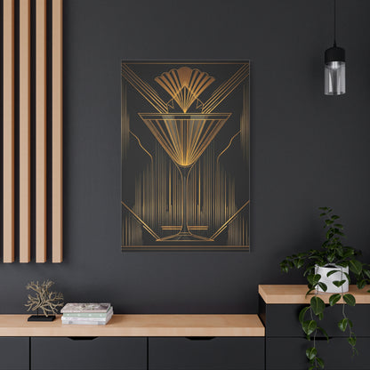 Golden Martini Luxe Art Deco Wall Art & Canvas Prints
