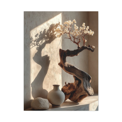 Sculptural Driftwood Bonsai Wall Art & Canvas Print