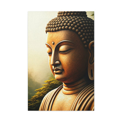 Golden Contemplation Buddha Close-Up Wall Art & Canvas Prints