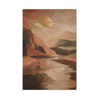 Abstract Earth Landscape Gold Horizon Wall Art & Canvas Print